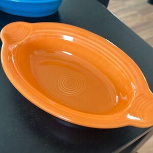 Fiestaware orange casserole dish